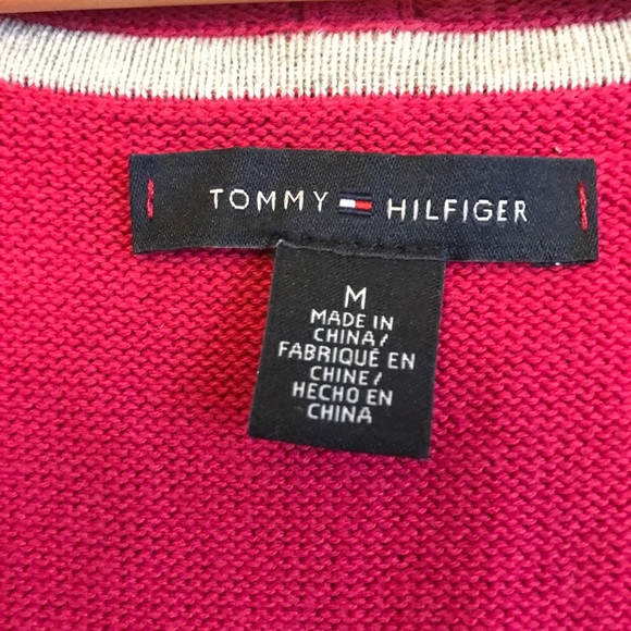 Tommy Hilfiger | Pink Hooded Zip Cardigan | Size M - Picture 6 of 6